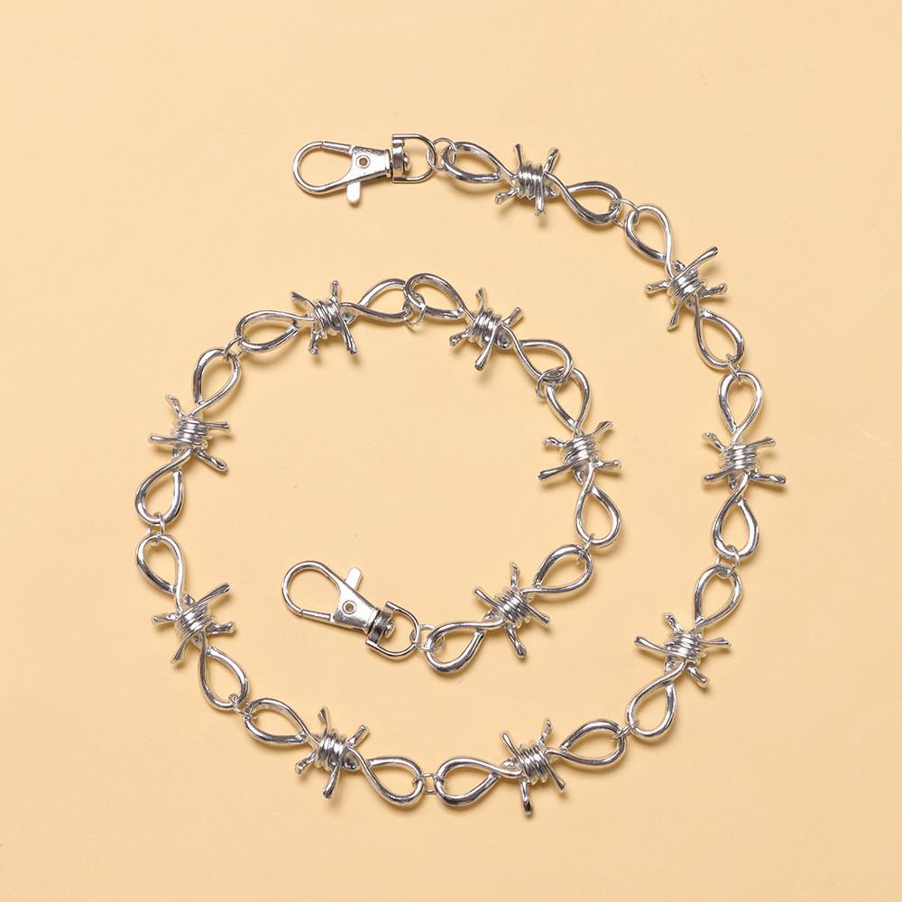 Punk Fashion Metal Waist Chain With Spikes For Adults Casual Hip Hop Wear