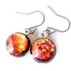 Glowing Kerama Sunset Orange Firefly Glass Earrings for Both Ears Hooks Made of Titanium Okinawa Kerama Islands