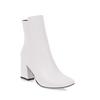 Autumn and Winter New Short Boots  Thick Heel Square Head Low Tube Simple Leather Boots