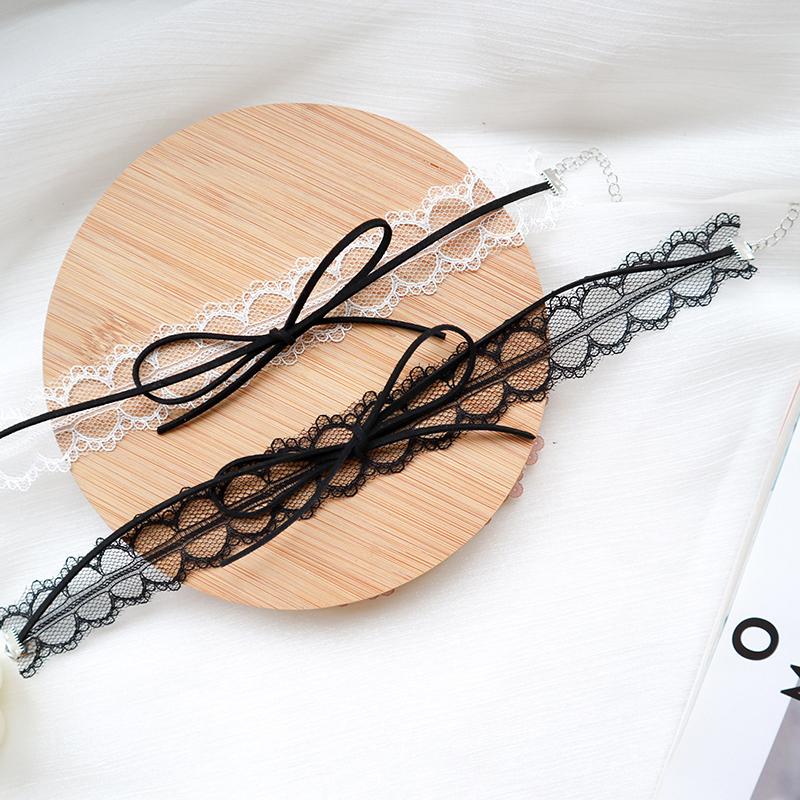 Корейская мода кружевное ожерелье-чокер с бантом элегантное женское сетчатое ожерелье аксессуары для девочек