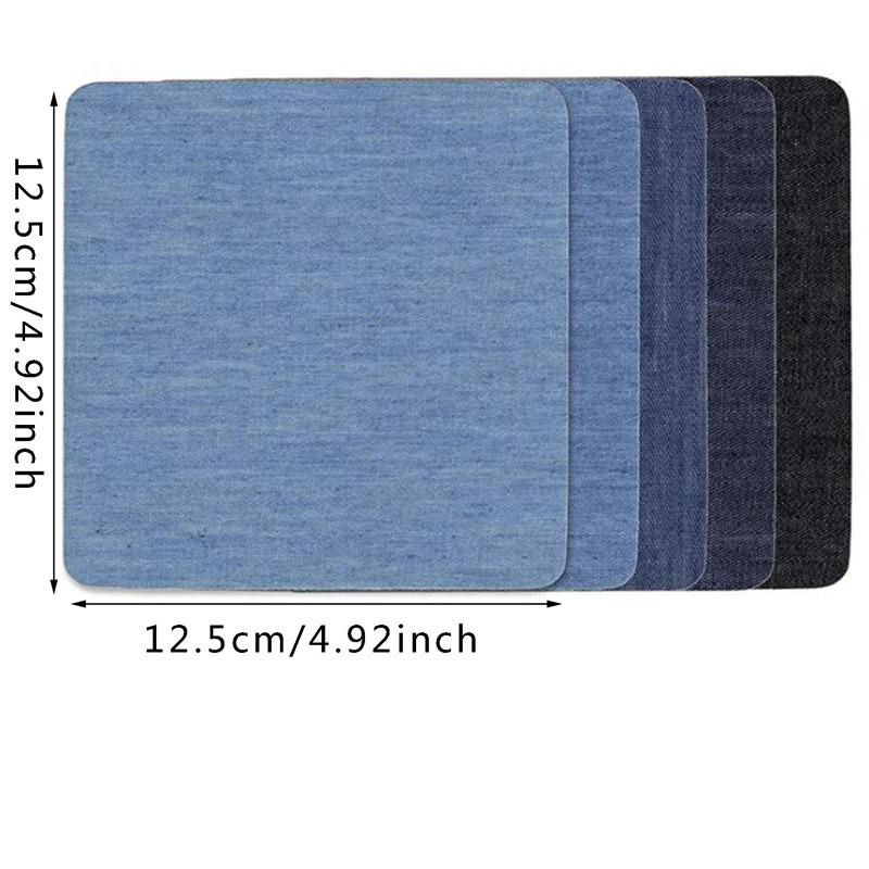 5 PCS Denim Patches DIY Iron On Denim Elbow Patches Repair Pants For Jean Clothing Pants badges Apparel Sewing Fabric