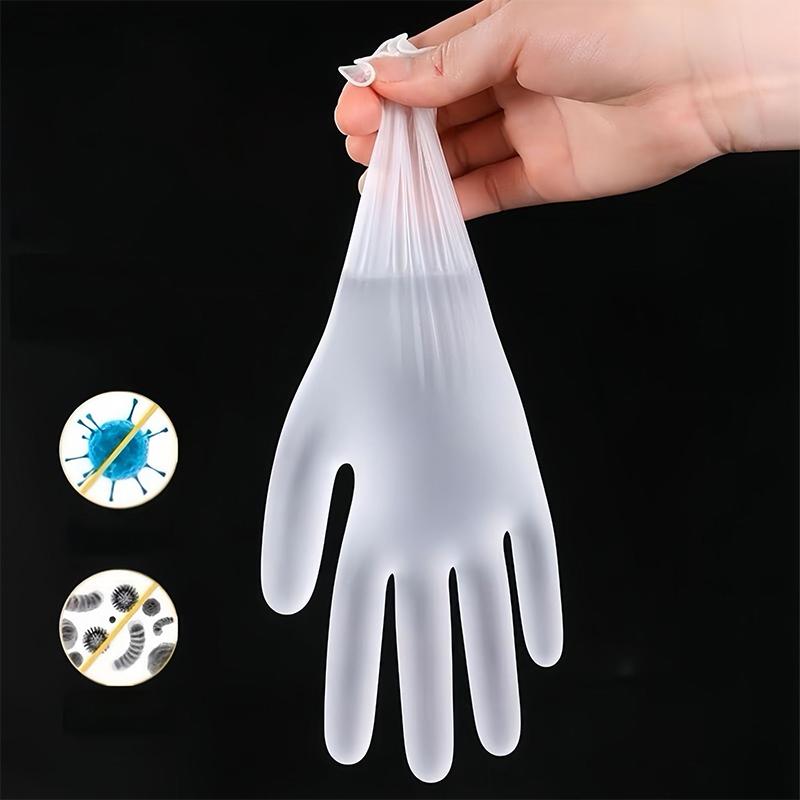 50/100Pcs Latex Free Gloves Tpe Disposable Gloves Transparent Non-Slip Acid Work Safety Food Grade Household Cleaning Gloves
