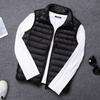 Autumn and Winter Men's Casual Lightweight Down Vest Down Warm Solid Sleeveless Jacket Men's Portable Pocket Vest