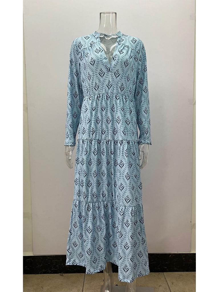 2023 Осень/Зима Ретро Стойка Воротник Свободный Большой Размер Модное Длинное Платье