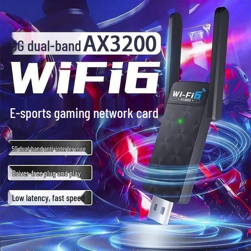 Двухдиапазонная беспроводная сетевая карта WiFi 6 1800 Мбит/с USB и усилитель сигнала для ПК 5G