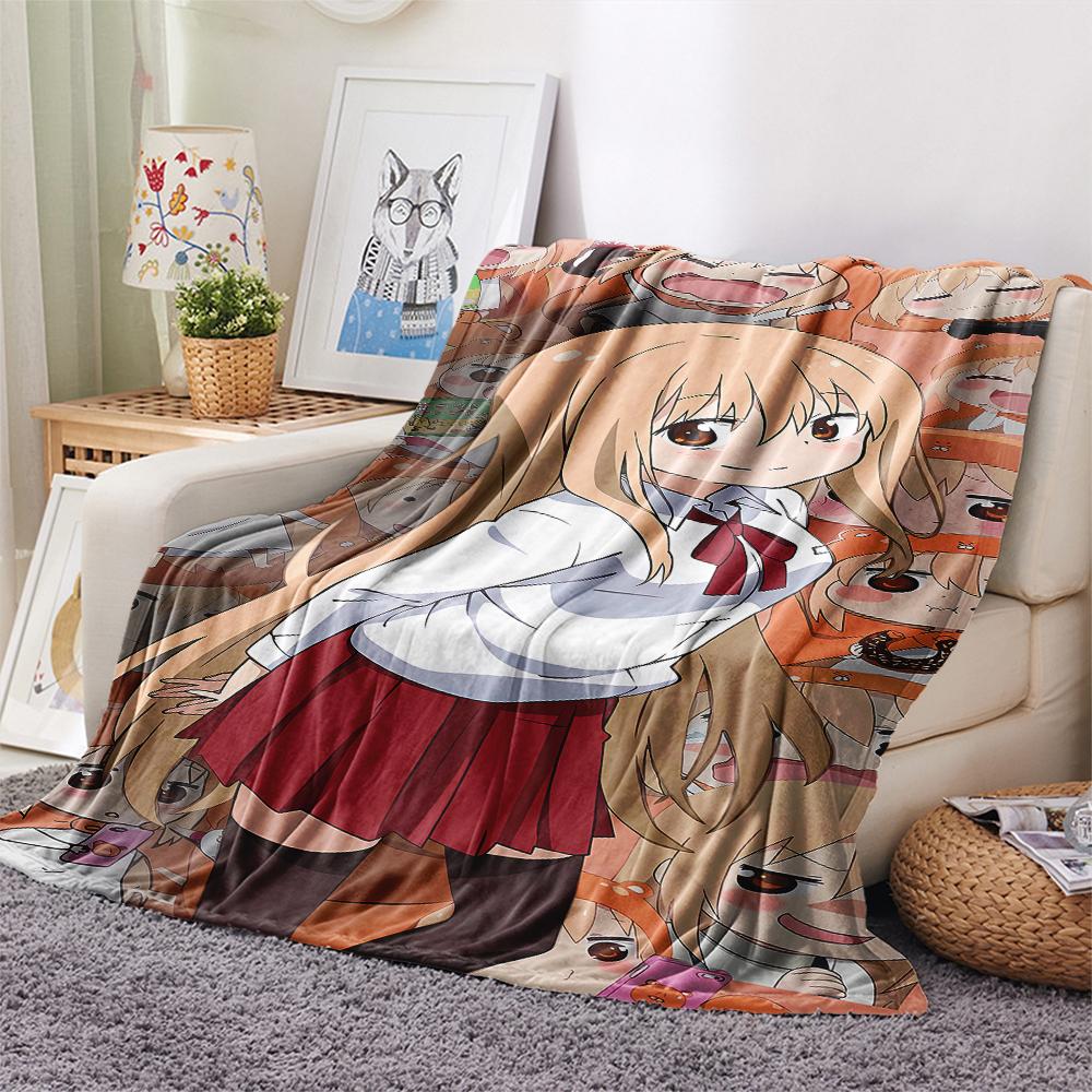 1 шт. Himouto! Фланелевое одеяло с принтом Умару-тян, Высококачественное, Для всех сезонов, Декор для дома, Тепло и уют, Идеально для рождественских подарков