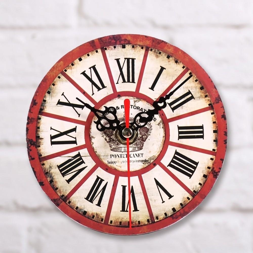 12 Inch Round Wall Clock Quartz Movement Wood Wall Clock Retro Home Office Clock Bedroom