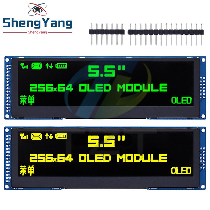 TZT 5,5-дюймовый OLED ЖК-дисплей Зеленый / Желтый Цвет 256x64 Драйвер SSD1322 Интерфейс SPI / 8-битный Параллельный Порт Для Arduino UNO R3