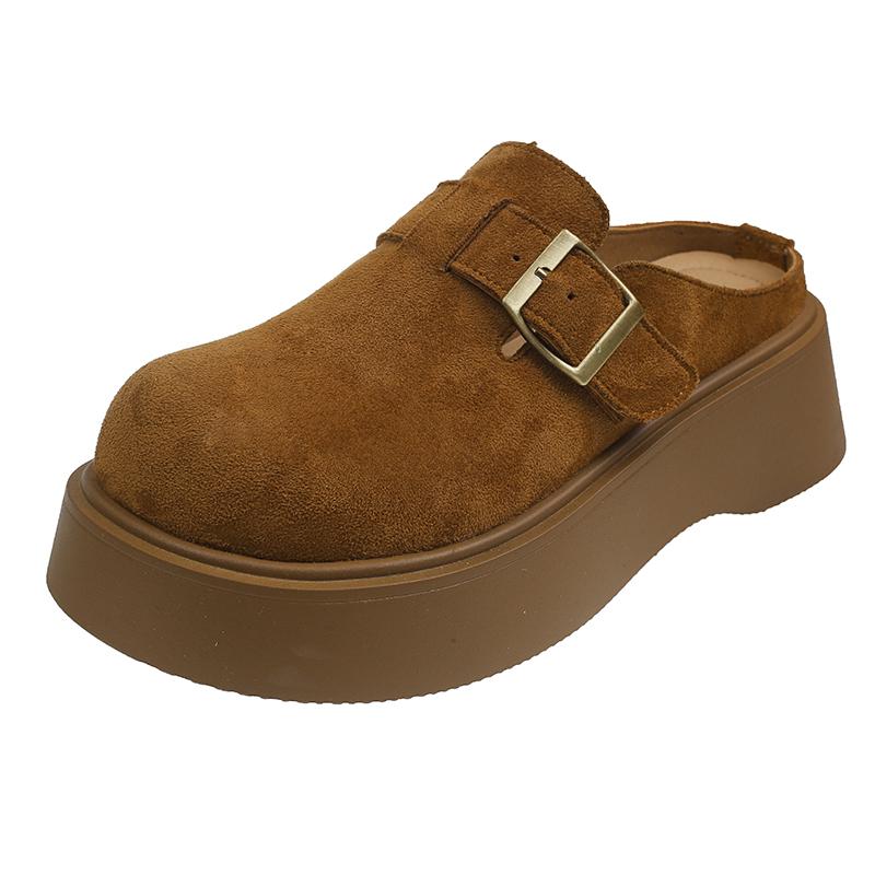 Мода 2025 НОВЫЕ Ретро Толстая Подошва Платформа Женская Модная Простая и Высококачественная Повседневная Обувь Летняя Резиновая Подошва