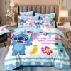 Cartoon Polished 3D Printed Bedding Four-Piece Set, Student Quilt Cover Three-Piece Set, Cute Down Quilt Cover