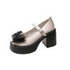 2024 New Women Mary Janes Summer Bow-knot Thick Platform High Heels Sweet Lolita Shoes Party Pumps Fashion Oxford Shoes