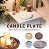 Candle Holder Tray: Round Wooden Decorative Candle Holder Small Table Centerpiece Rustic Wooden Tea Light Post Tray For Christmas, Wedding, Hall