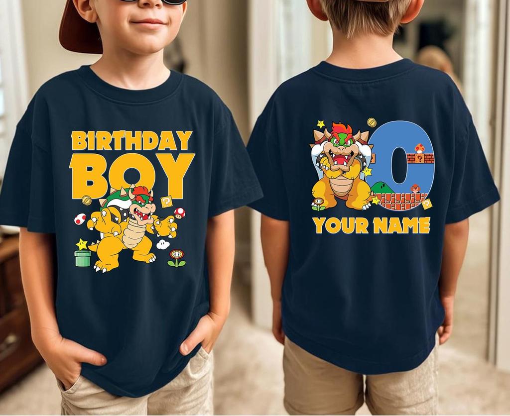 Custom Retro Plumber Game Villain Birthday Shirt, Family Matching