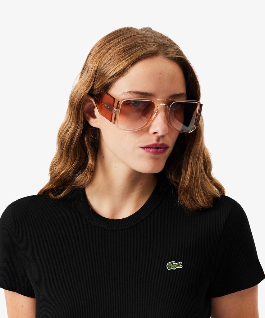 LACOSTE Женская облегающая футболка с коротким рукавом в рубчик Tf5538-56G 031