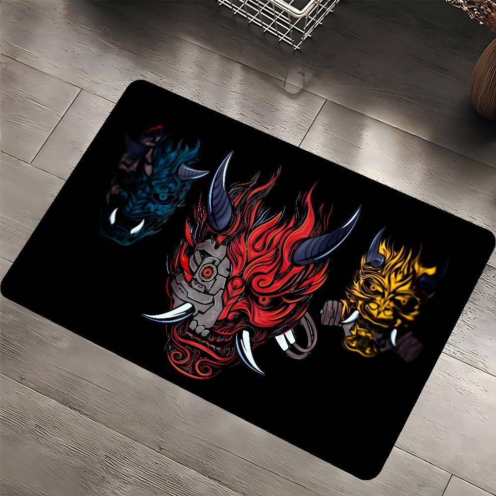 C-Киберпанк Самурай Логотип Коридорный Ковер Моющийся Нескользящий Коврик для Зоны Дивана и Кресел в Гостиной Кухонный Коврик Входной Коврик Ковер