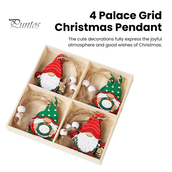 12 шт./компл., рождественские деревянные подвесные украшения в штучной упаковке, безликий гном, деревянная бусина, пеньковая веревка, рождественское елочное украшение, кулон, товары для вечеринок, подарок