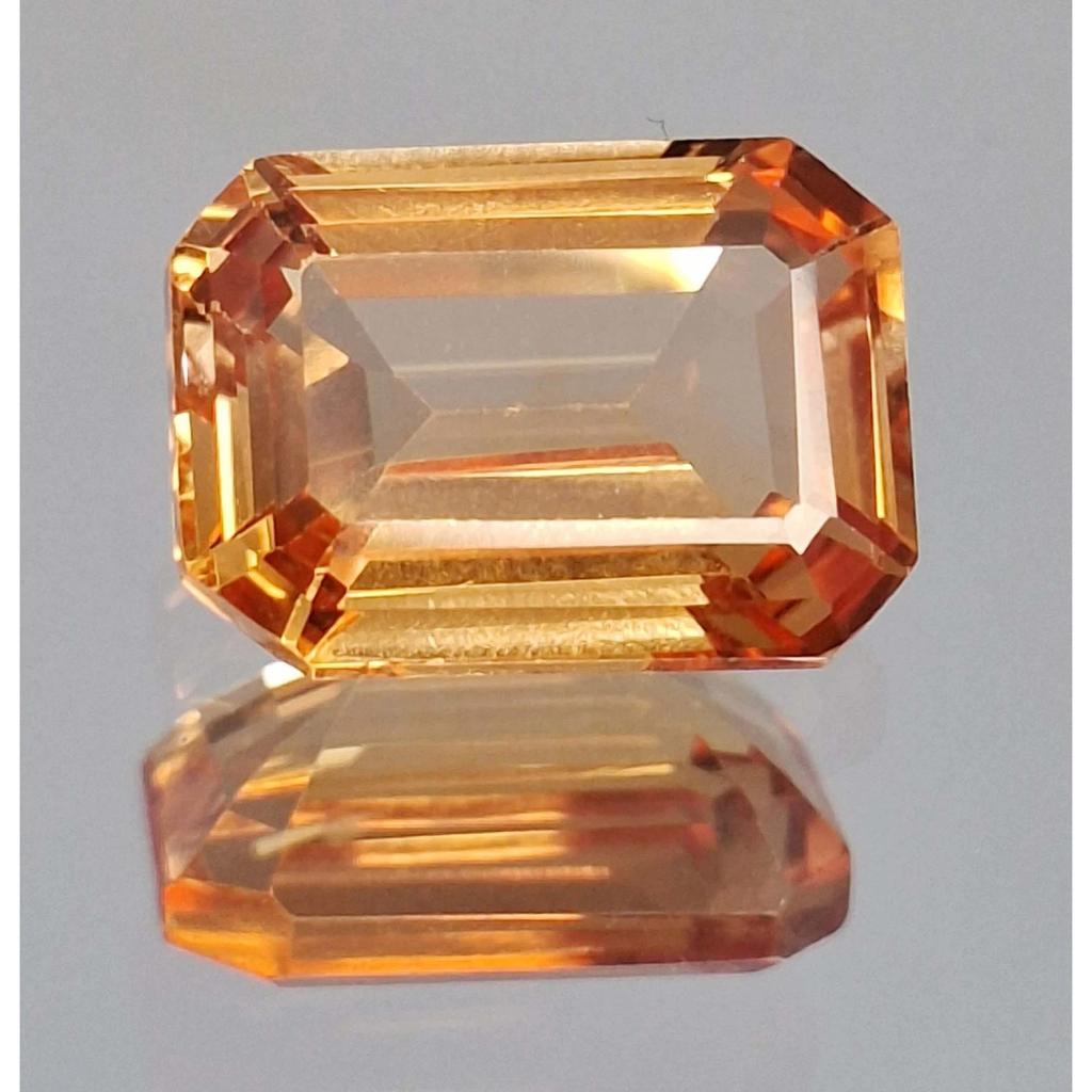 Pasparadscha Sapphire Natural 8-10 Ct Emerald Cut Beautiful Certified Gemstone
