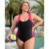 CHARMLEAKS Plus Size Womens Swimsuit One Piece Athletic Racerback Bathing Suits