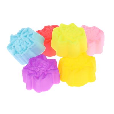 6шт 5см пион цветок пудинг плесень кекс торт силиконовые формы аксессуары