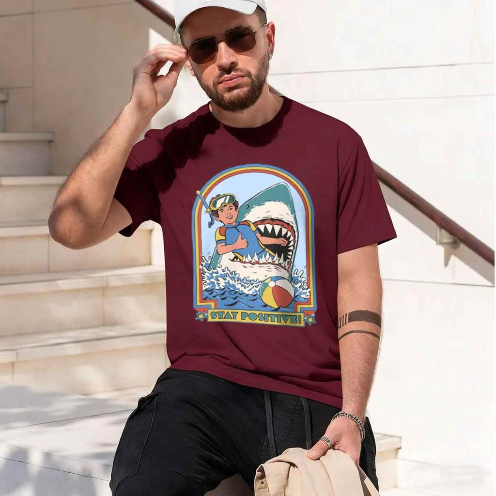 Unisexs Stay Positive Printed 100 Cotton Classic Vintage Funny Tshirt For Unisex Sportswear Tops Tees