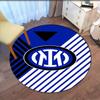 Inter Milan Printed Round Rug Carpet Chair Rug Area Rug Entryway Doormats,for Office Chair Living Room Bedroom Kitchen Room.