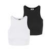 Urban Classics Womens/Ladies Ribbed Organic Crop Top (Pack of 2)