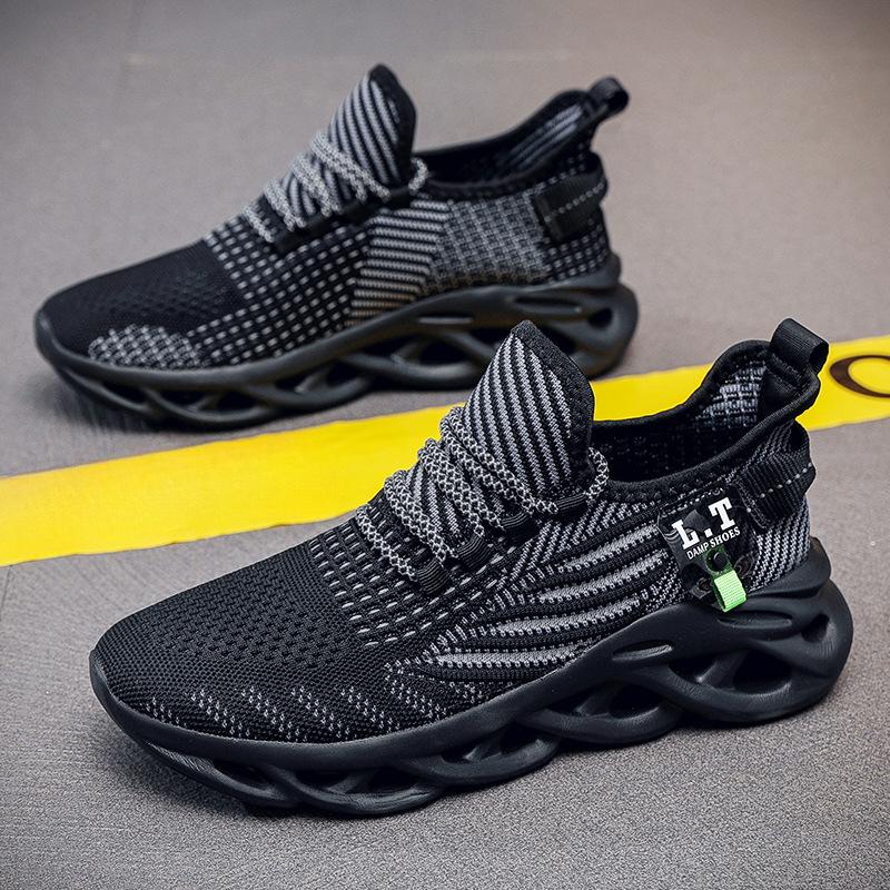 Кроссовки Plus Size Trend Flying Woven Blade Outsole с перекрученной подошвой, стильные и легкие мужские кроссовки для бега