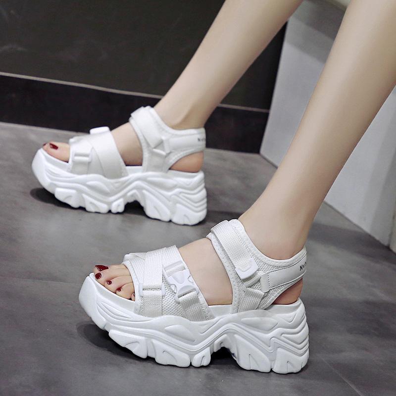 Fashion 2025 Summer Wedges Sandals 8cm Ladies Beach Slippers High Heel Sandals Women Casual Shoes Platform Chunky Shoes Sandalias Mujer