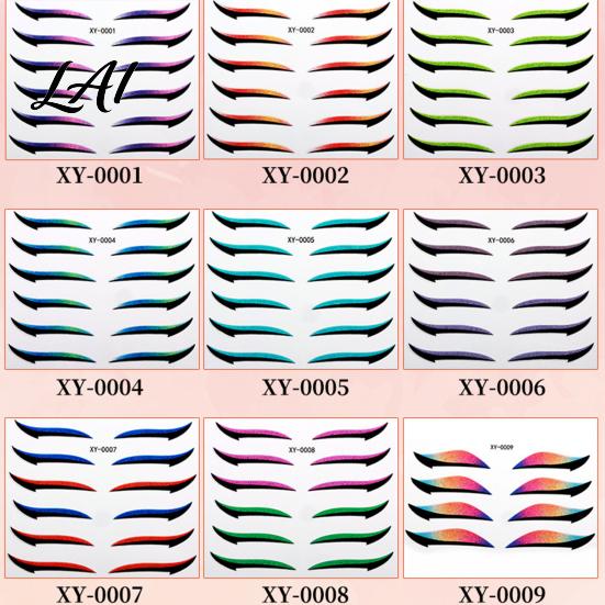 Glow In Dark Eye Stickers 8Pcs Self Adhesive Eyeliner Stickers Waterproof Glitter Tattoos Party Makeup Shiny Foil Eyelid Decals for Nightclub,