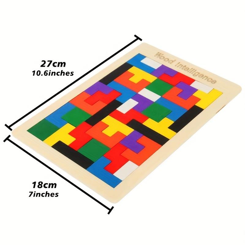 3D Wooden Puzzle Toy Color Shape Cognition Brain Games for Children Wood Jigsaw Puzzles Toys Tangrams for Children Kids