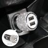 Новый двойной USB порт быстрая зарядка автомобильное зарядное устройство безопасность автомобильный декор розовый автомобиль украшения аксессуары блестки для девочек
