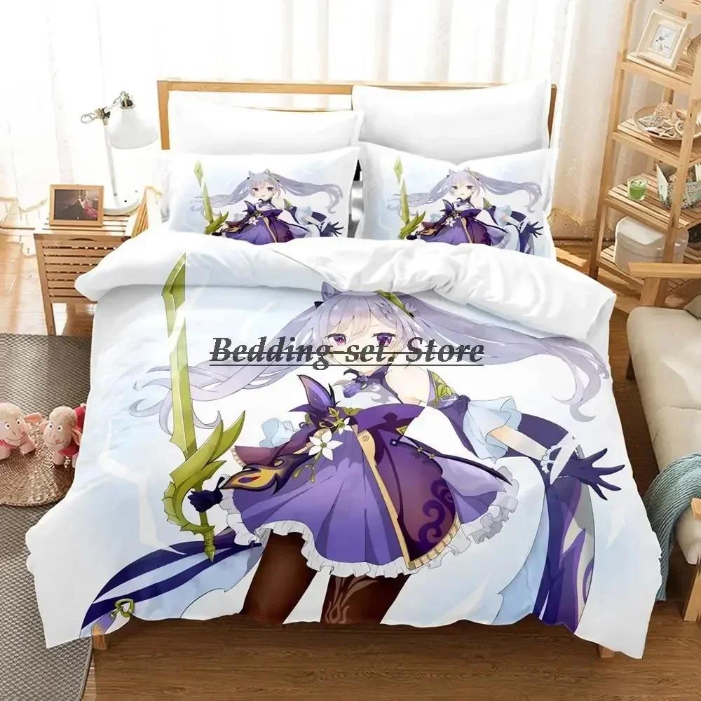 Genshin Impact Game Bedding Set Single Twin Full Queen King Size Bed Set Aldult Kid Bedroom Duvetcover Sets Anime Bed Sheet Set