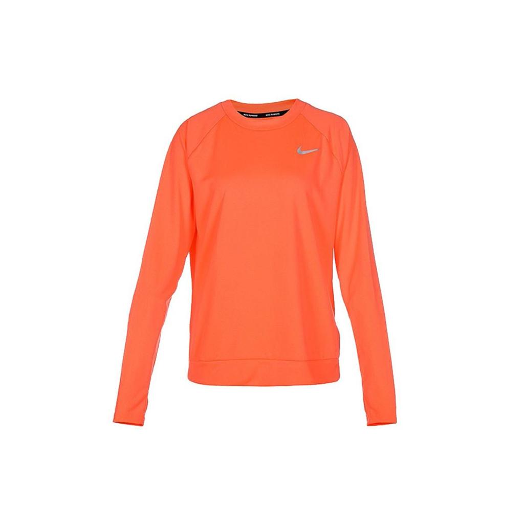 Nike Quick-Dry Long Sleeve Training Pullover T-Shirt Women Tops Orange CU3271-854