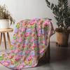 Vibrant Floral Print Throw Blanket Soft Fleece Blanket for Sofa Bed Decoration Christmas Gift Gift for Women Kids