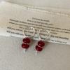 Design Sense Red Sugar Gourd Beaded Earrings Ear Buckle Women'S Niche Unique Personality Fashion Versatile Earrings