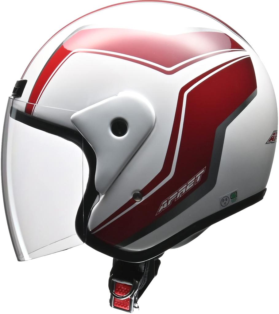 LEAD Motorcycle Jet Helmet APRET White Free Size Than (Less 57-60cm)