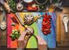 TEMPERED GLASS CUTTING BOARD 30x22 RAINBOW