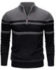 Golf Knit Warm Long Large High Winter 3XL [TACVASEN] Men's Wear, Winter, Black, Half-Zip, Sweater, Sweater, Loungewear, Tops, Sleeve, Size, Neck,