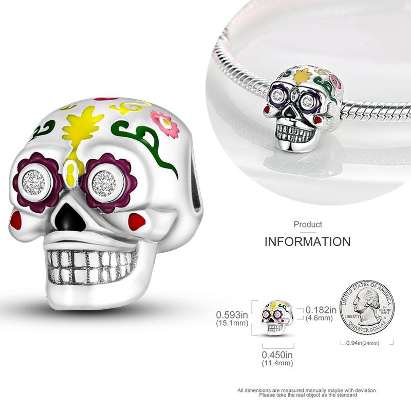 Copper Charms Luminous Pumpkin Skull Beads For Dangle Diy Gift Halloween Series Charms