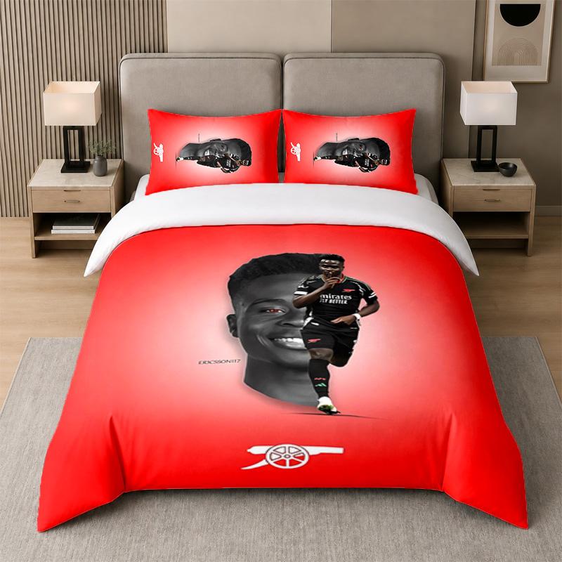3Pcs Bedding SetBukayo Saka Soft Bed Sheet and Two Pillowcases Home Bedroom Decor