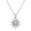 Jewelry Moissanite S925 Silver Collarbone Chain Female Bright Sunflower Necklace Pendant Snowflake Super Flash Luxury