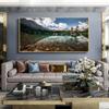 Пейзаж маслом горы чистое озеро река искусство холст картина гостиная коридор офис украшение дома фреска без рамки