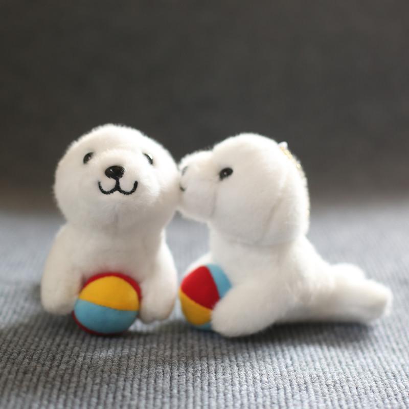 Милый плюшевый брелок в виде тюленя, пушистая игрушка, ультрамягкое чучело животного, аксессуар для сумки