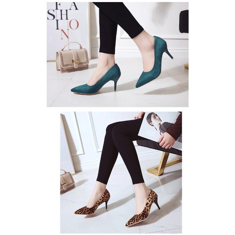 Женские туфли-лодочки на высоком тонком каблуке с острым носком, профессиональная рабочая обувь, черная замша, большой размер, женская обувь