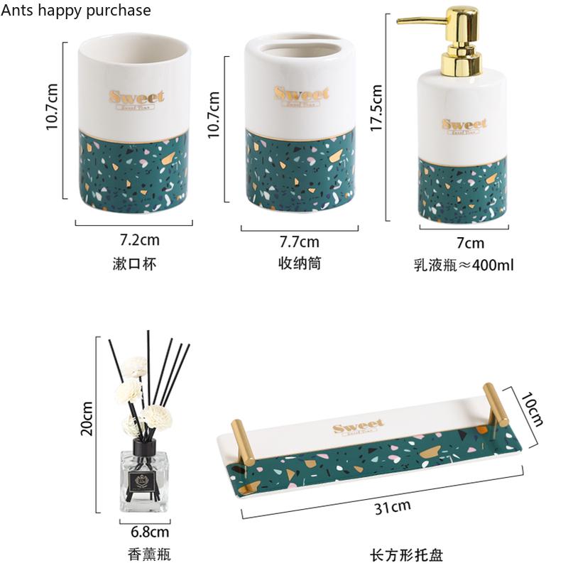 Набор керамических чашек для ванной комнаты, набор из 4 предметов для ванной, чашечка для умывания, флакон для лосьона, флакон для ароматерапии с туалетными принадлежностями для дома