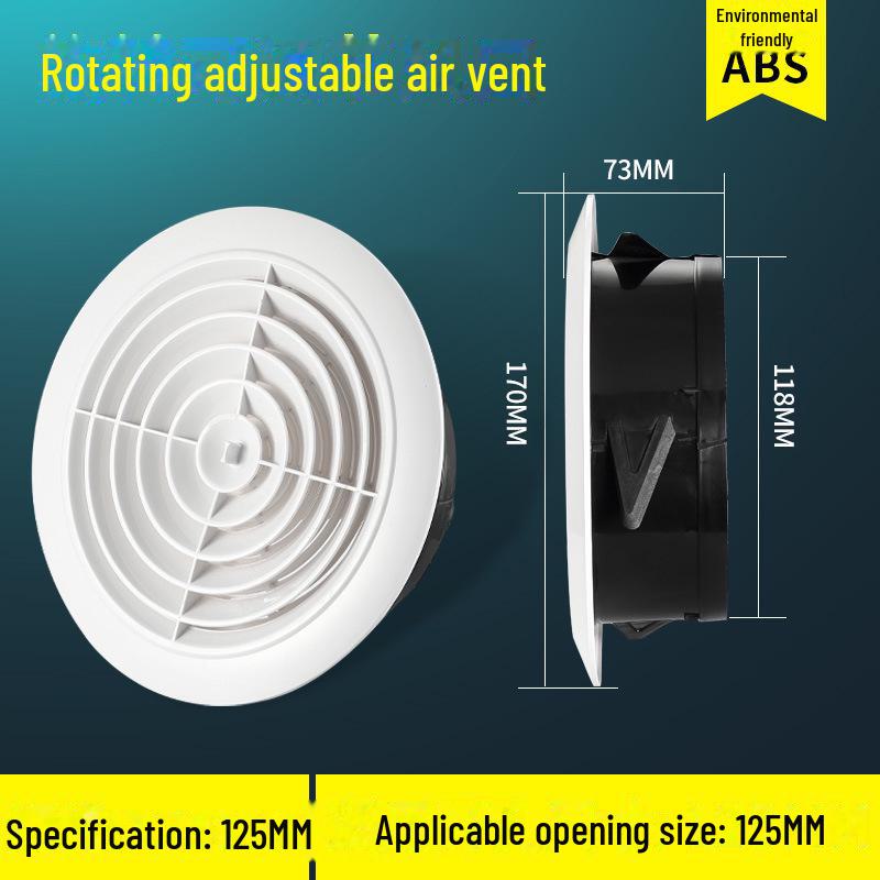 Vent With Circular Abs Shutter Mesh Cover For Fresh Air And Exhaust Duct Systems