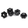 4Pcs M6 Female Thread Star Shaped Head Clamping Nuts Knob With Through-Hole