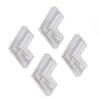 20Pcs FCOB COB Connector Transparent L Corner Shaped 8mm 0.31in 2 Pin V+v‑ Single Color LED Strip Connector