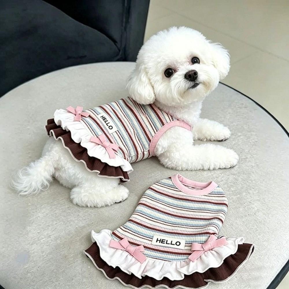 Cute Style Summer Dog Dress Soft Thin Lace Dog Dresses New Teddy Dog Skirt for Small Dogs