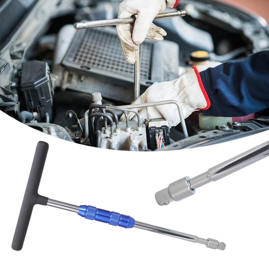 T Handle Quick Change Wrench Set T Bar Socket Wrench Include 1/4 To 3/8Inch Adapter for Motorcycle Tool Accessories